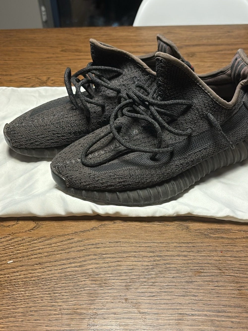 Yeezy Boost 350 V2 Triple Black Knit Reflective Sneakers